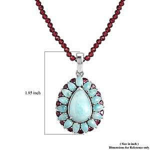 D'Joy Larimar Schmuckset ca. 50 cm 925 Silber Rhodiniert ca. 69,12 ct.