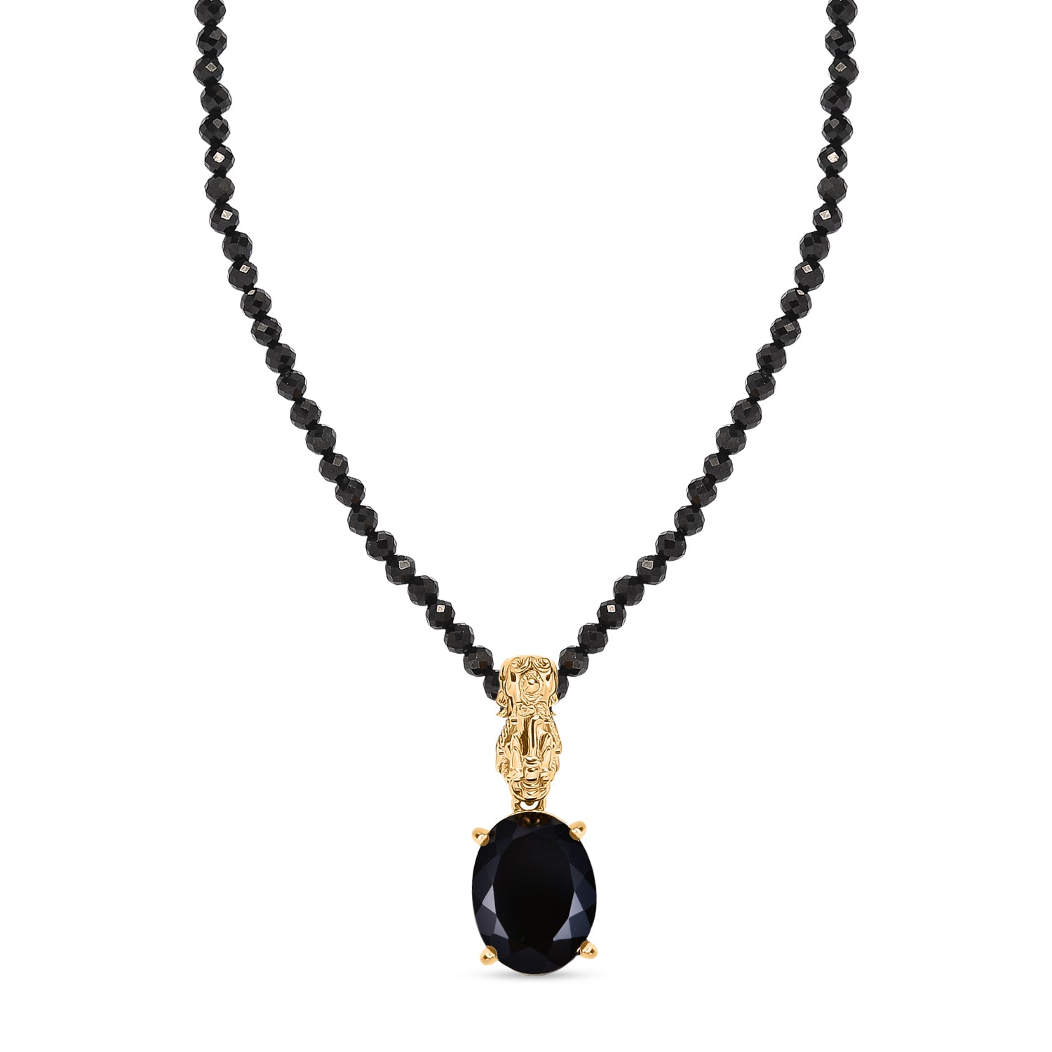 EVER TRUE AA Natürlich Schwarzer Obsidian, Schwarzer Spinell Schmuckset ca. 50 cm ca. 51.00 ct