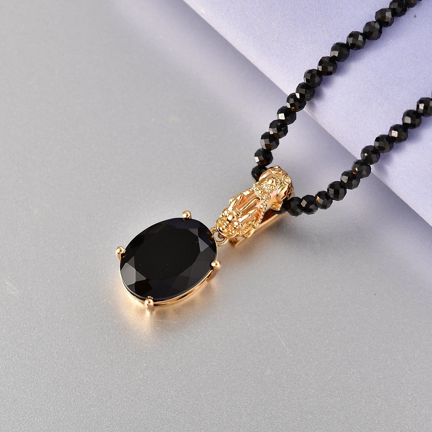 EVER TRUE AA Natürlich Schwarzer Obsidian, Schwarzer Spinell Schmuckset ca. 50 cm ca. 51.00 ct