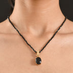 EVER TRUE AA Natürlich Schwarzer Obsidian, Schwarzer Spinell Schmuckset ca. 50 cm ca. 51.00 ct