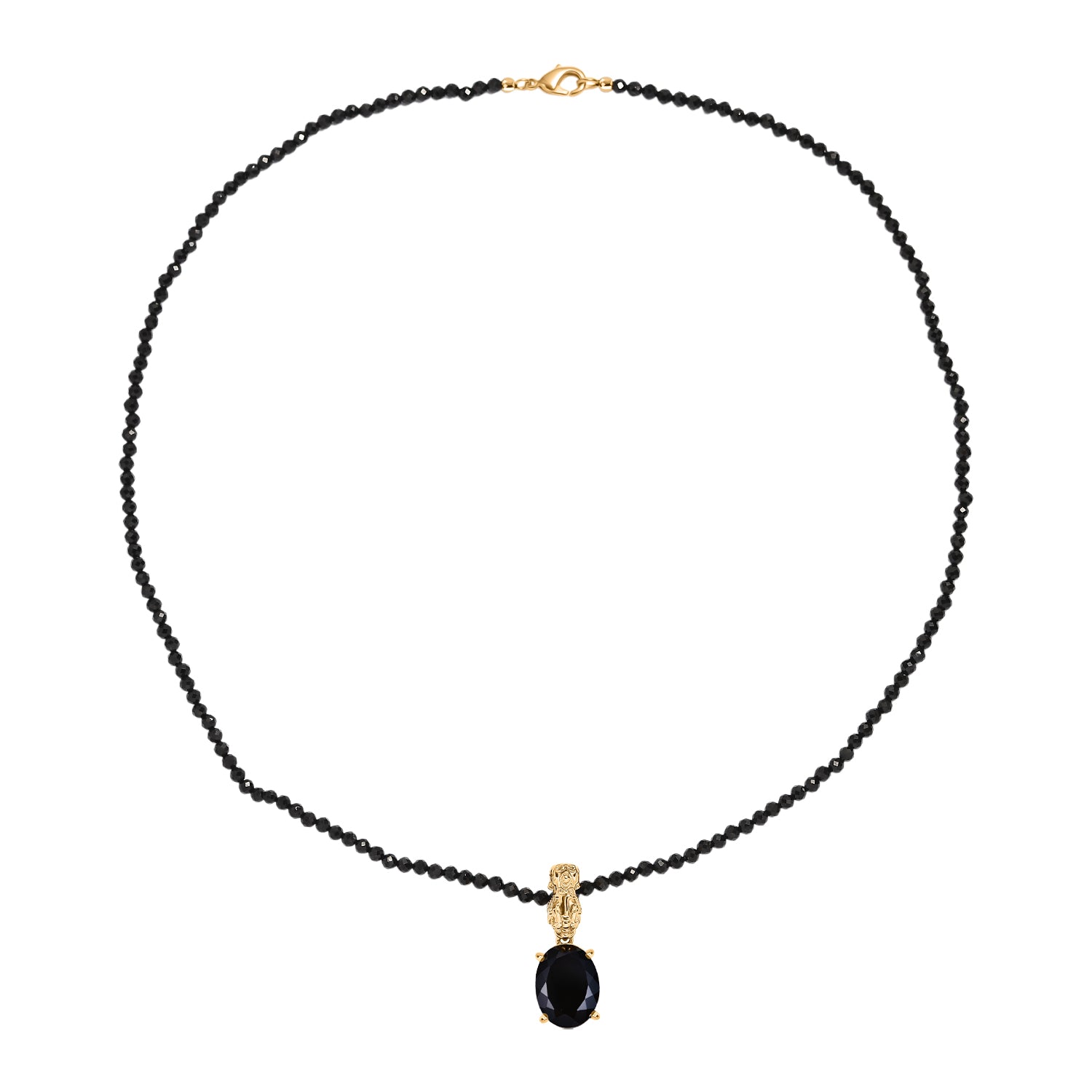 EVER TRUE AA Natürlich Schwarzer Obsidian, Schwarzer Spinell Schmuckset ca. 50 cm ca. 51.00 ct