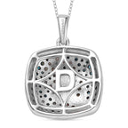 D'Joy Blauer Diamant, Weißer Diamant Anhänger mit Kette ca. 50 cm 925 Silber rhodiniert und 750 Gelbgold Vermeil ca. 1,00 ct.