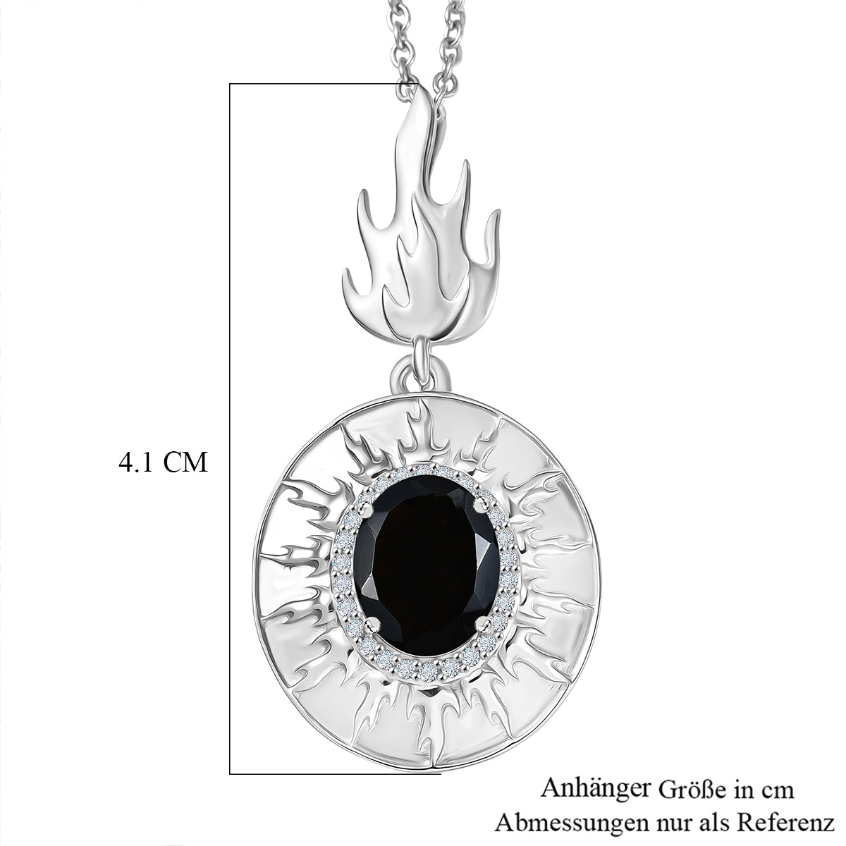 EVER TRUE AA Natürlich Schwarzer Obsidian, Weißer Zirkon Schmuckset ca. 50 cm ca. 2.32 ct