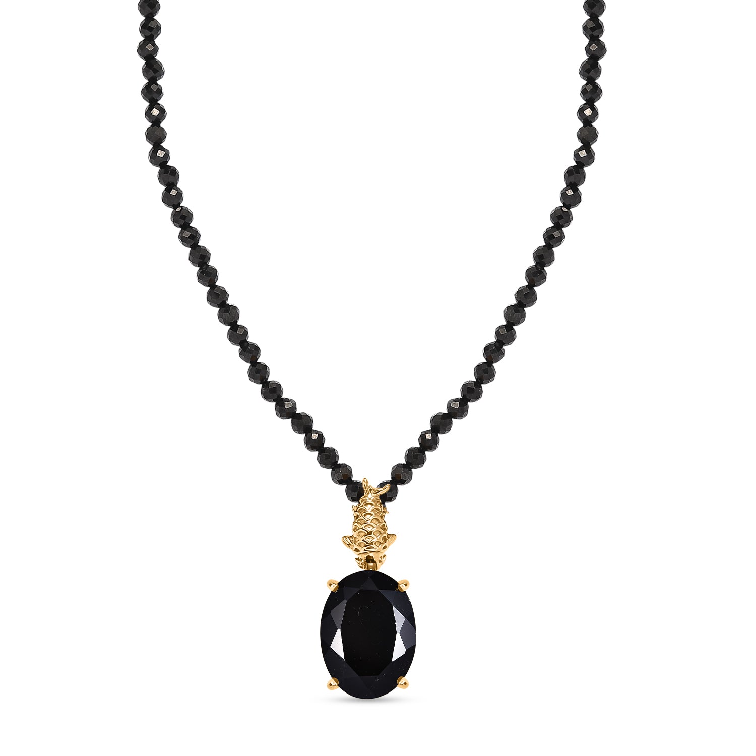 EVER TRUE AA Natürlich Schwarzer Obsidian, Schwarzer Spinell Schmuckset ca. 50 cm ca. 51.00 ct