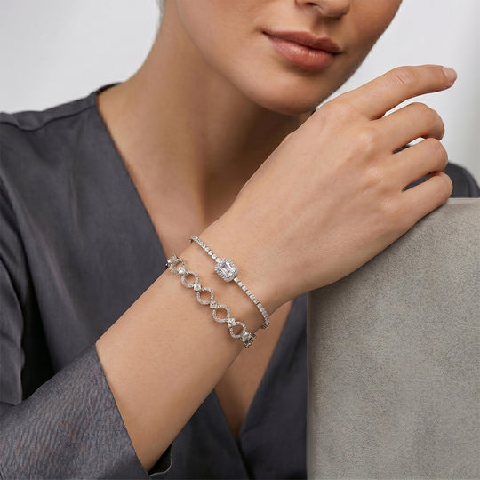 Weißer Zirkonia Schmuckset Nickelfreies Messing