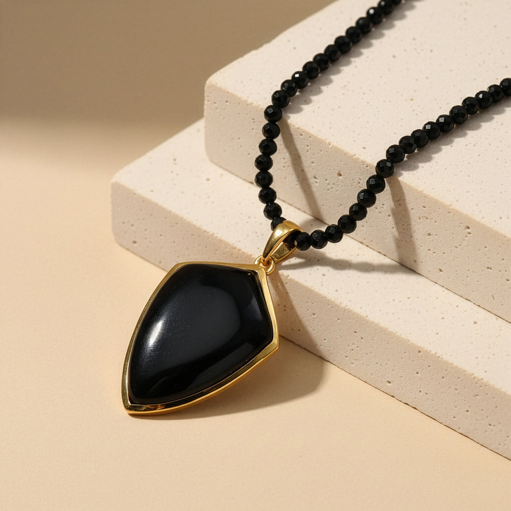 EVER TRUE AA Natürlich Schwarzer Obsidian, Schwarzer Spinell Schmuckset ca. 50 cm ca. 71.00 ct