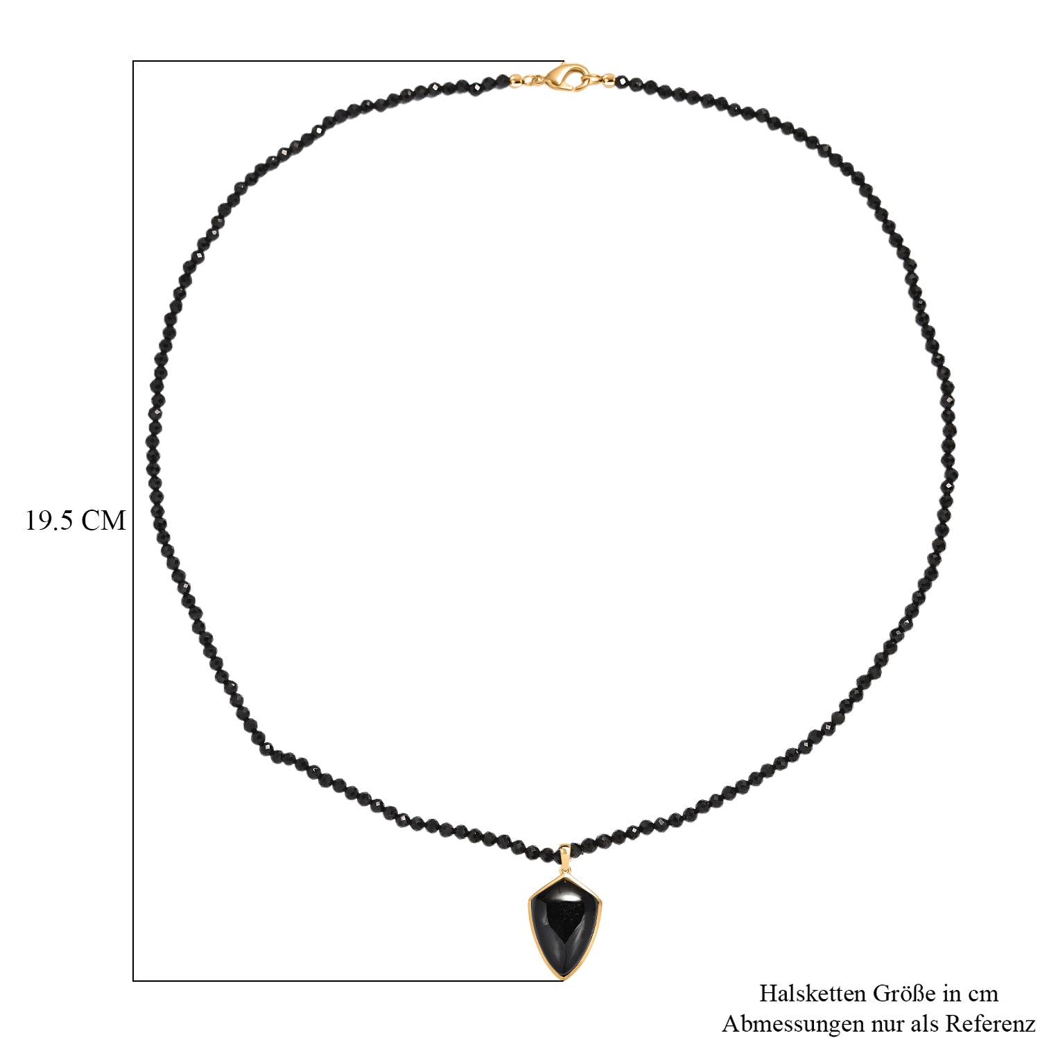 EVER TRUE AA Natürlich Schwarzer Obsidian, Schwarzer Spinell Schmuckset ca. 50 cm ca. 71.00 ct