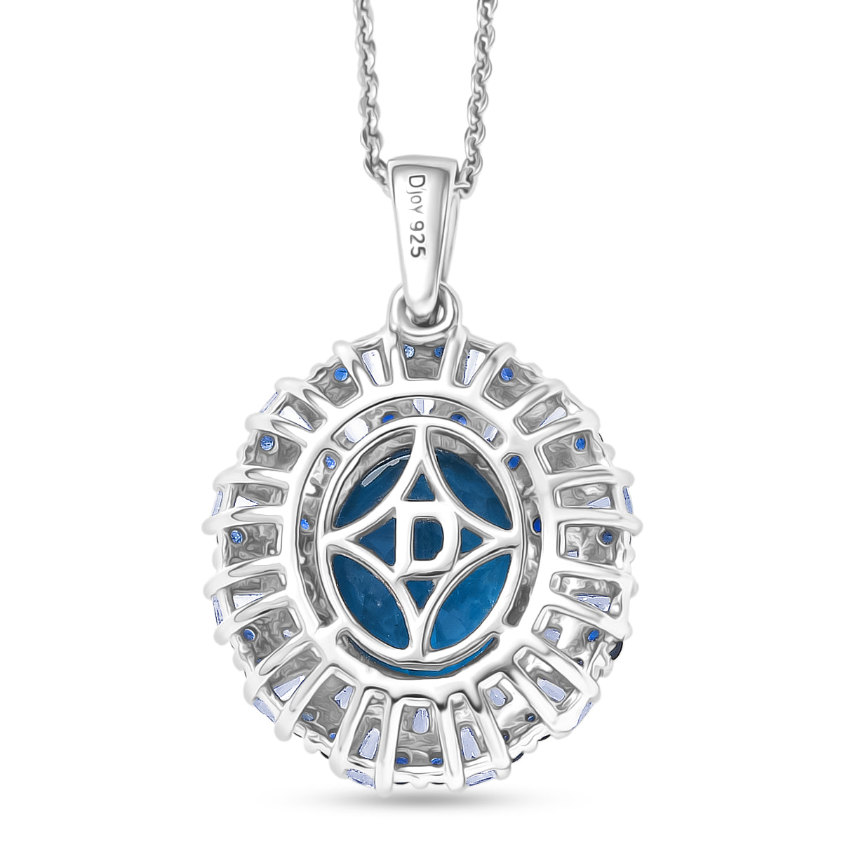 D'Joy London Blau Topas, Weißer Zirkon Schmuckset ca. 50 cm 925 Silber rhodiniert ca. 6,72 ct.