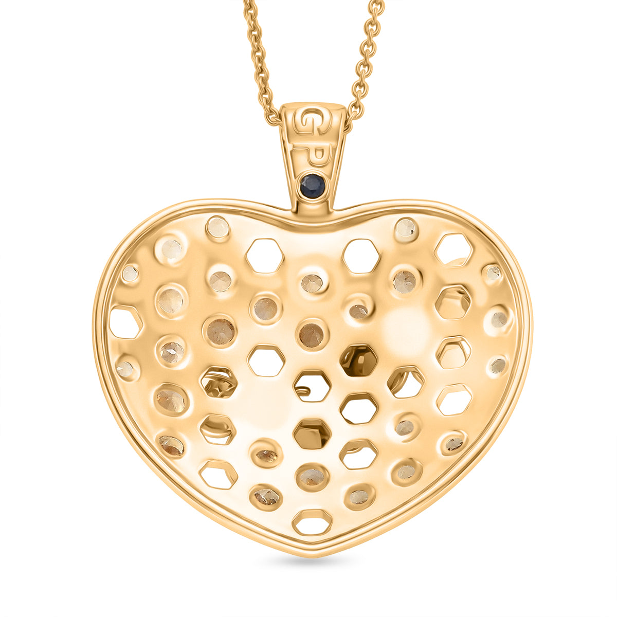 GP - Citrin Schmuckset ca. 50 cm 925 Silber 750 Gelbgold Vermeil ca. 0,90 ct.