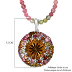 D'Joy AA Citrin, Mehrfarbig-Turmalin Schmuckset ca. 50 cm 925 Silber Rhodiniert ca. 39,24 ct.