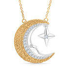 GP - Kanchanaburi Blauer Saphir, Weißer Diamant Schmuckset ca. 50 cm, 925 Silber Rhodiniert und 750 Gelbgold Vermeil ca. 0,15 ct.