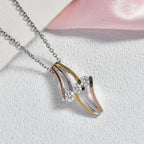 EVER TRUE Moissanit Anhänger mit Kette, ca. 50 cm Nickelfreies Messing, Dreifarbig, ca. 0.69 ct
