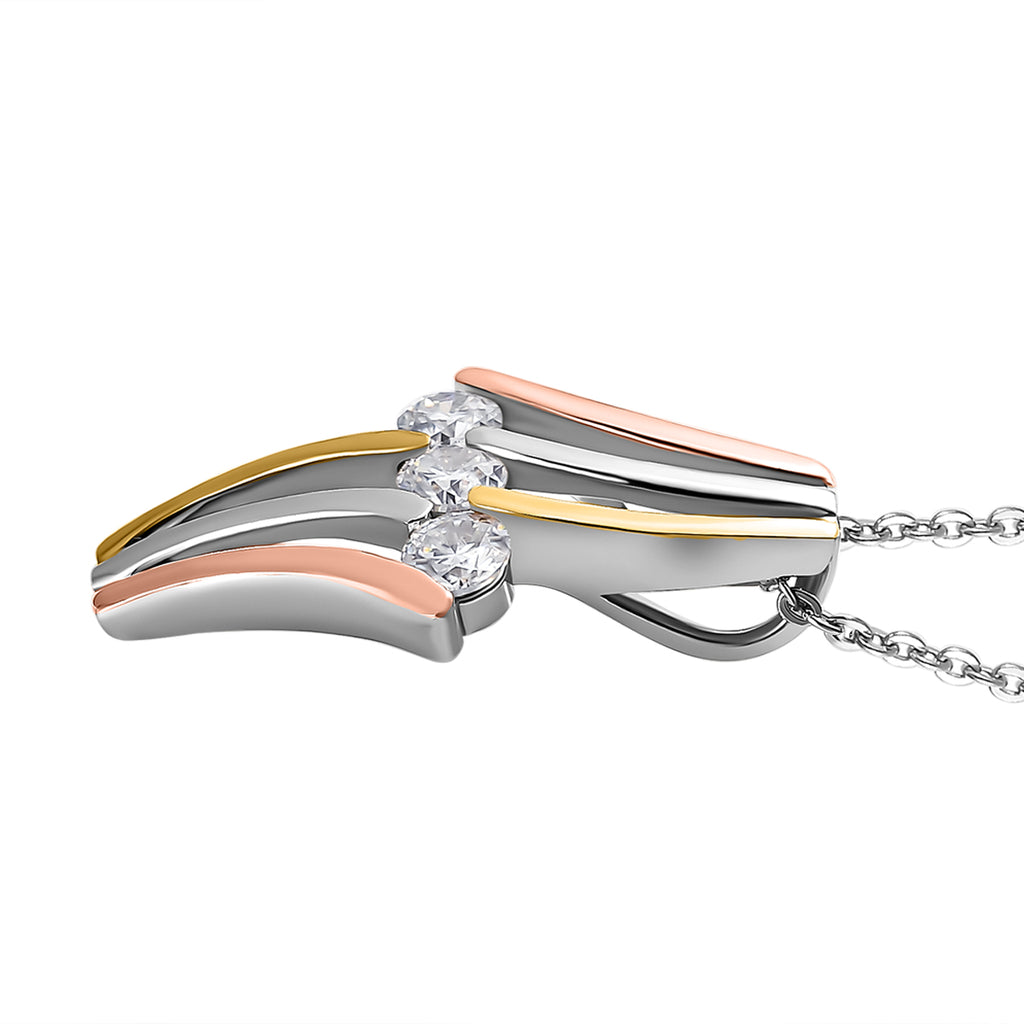 EVER TRUE Moissanit Anhänger mit Kette, ca. 50 cm Nickelfreies Messing, Dreifarbig, ca. 0.69 ct