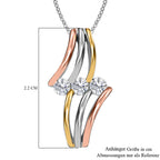 EVER TRUE Moissanit Anhänger mit Kette, ca. 50 cm Nickelfreies Messing, Dreifarbig, ca. 0.69 ct