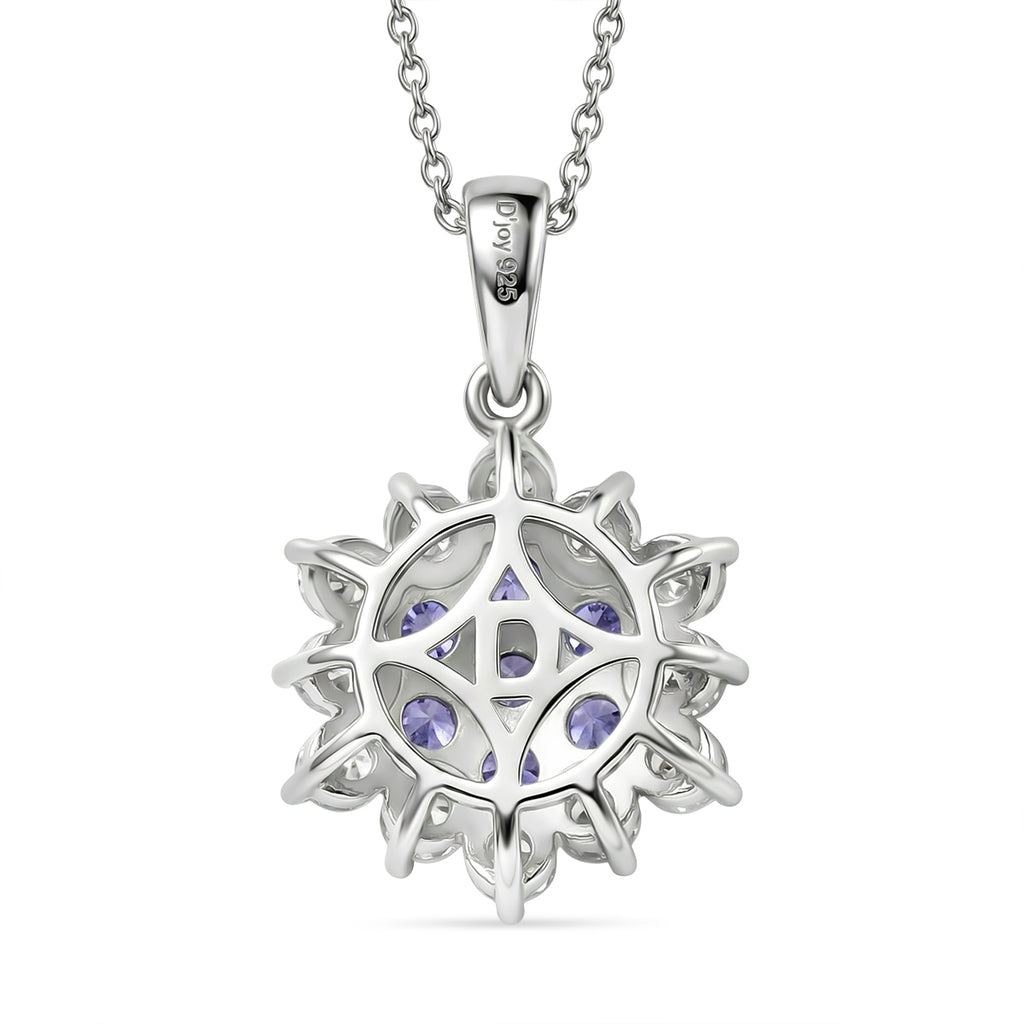 D'Joy AA Tansanit, Moissanit Schmuckset ca. 50 cm 925 Silber rhodiniert ca. 1,67 ct.