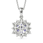 D'Joy AA Tansanit, Moissanit Schmuckset ca. 50 cm 925 Silber rhodiniert ca. 1,67 ct.