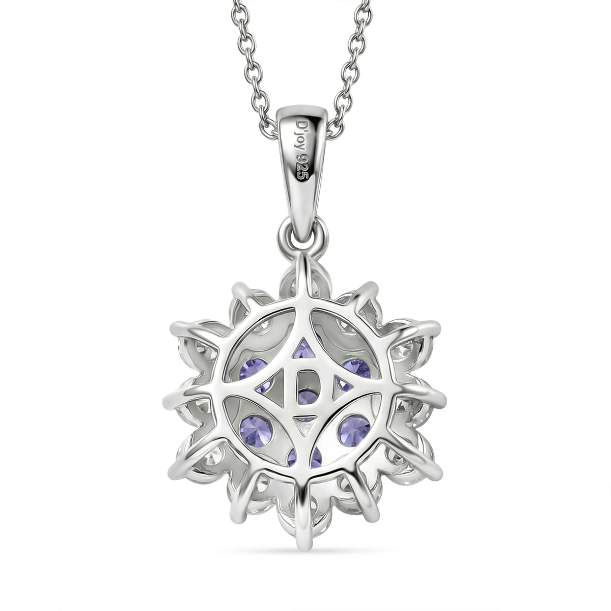D'Joy AA Tansanit, Moissanit Schmuckset ca. 50 cm 925 Silber rhodiniert ca. 1,67 ct.