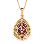 LUXURIANT DIAMOND - AA Niassa Rubin, Lab Grown Diamant Schmuckset ca. 50 cm 925 Silber 750 Gelbgold Vermeil ca. 19.86 ct