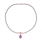 D'Joy AA Rose De France Amethyst, Perle Schmuckset ca. 50 cm 925 Silber 750 Roségold Vermeil