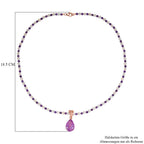 D'Joy AA Rose De France Amethyst, Perle Schmuckset ca. 50 cm 925 Silber 750 Roségold Vermeil