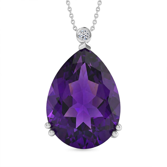 LUXURIANT DIAMOND - AAA Afrikanischer Amethyst, Lab Grown Diamant Schmuckset
