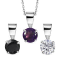 Afrikanischer Amethyst, Schwarzer Spinell Schmuckset ca. 50 cm 925 Silber Platiniert und Edelstahl Platiniert ca. 1,50 ct.