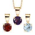 Roter Granat, Afrikanischer Amethyst Schmuckset ca. 50 cm 925 Silber Platiniert und Edelstahl Platiniert ca. 1,50 ct.