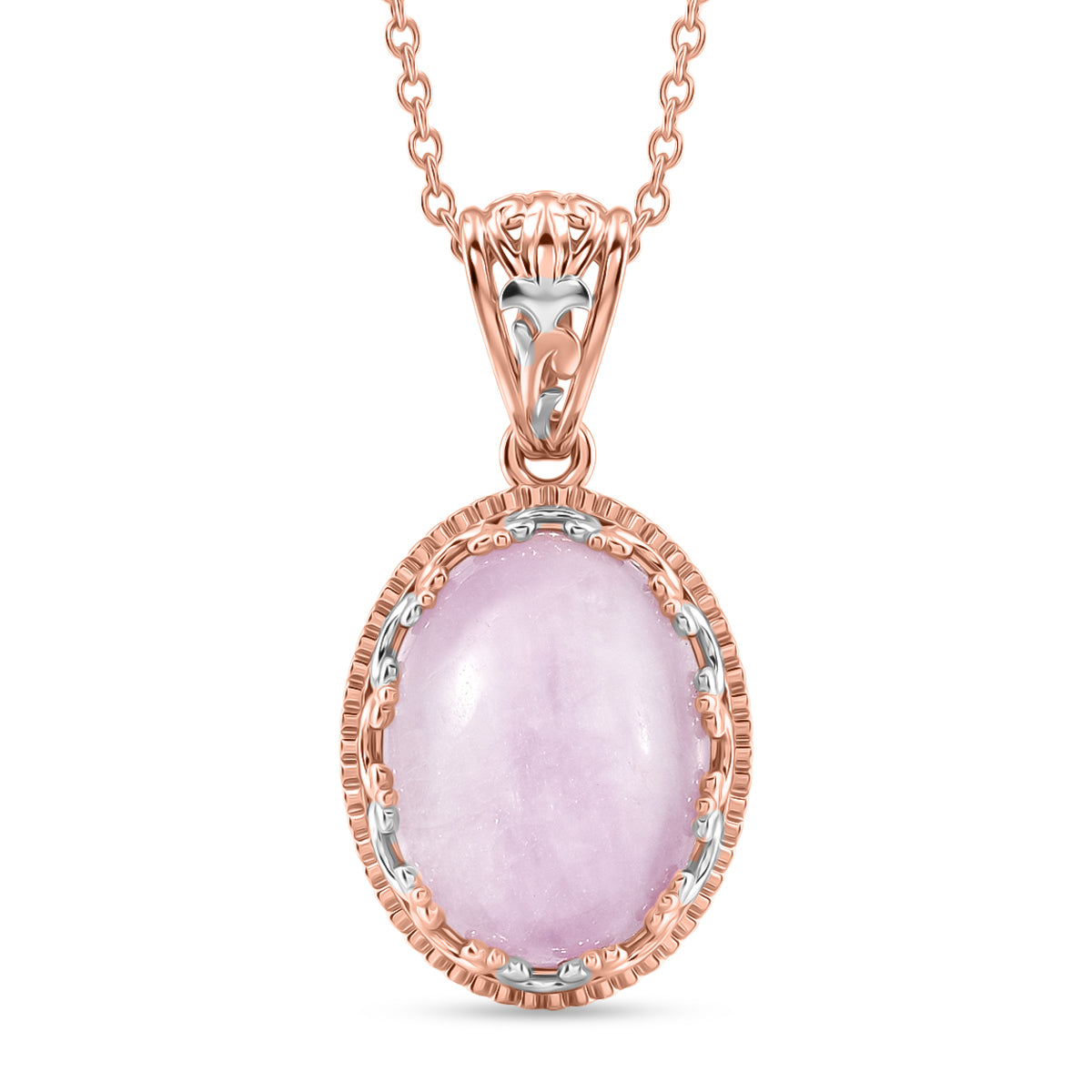 EVER TRUE Kunzit Schmuckset ca. 50 cm Nickelfreies Messing, Bicolor, ca. 11,37 ct.