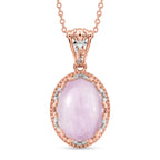 EVER TRUE Kunzit Schmuckset ca. 50 cm Nickelfreies Messing, Bicolor, ca. 11,37 ct.