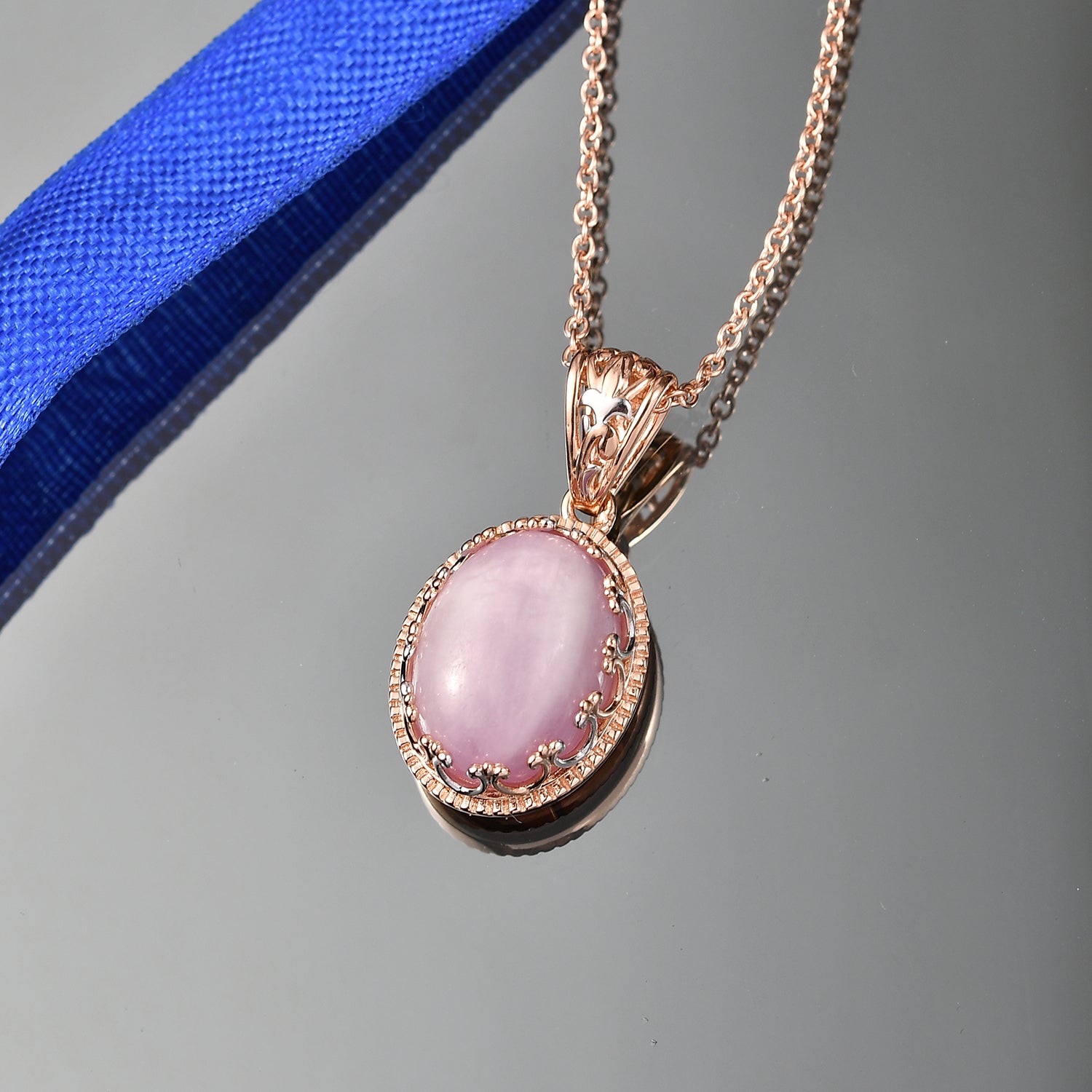 EVER TRUE Kunzit Schmuckset ca. 50 cm Nickelfreies Messing, Bicolor, ca. 11,37 ct.