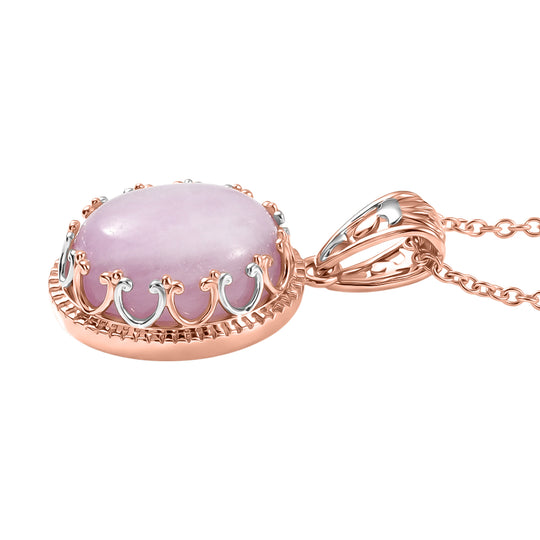 EVER TRUE Kunzit Schmuckset ca. 50 cm Nickelfreies Messing, Bicolor, ca. 11,37 ct.