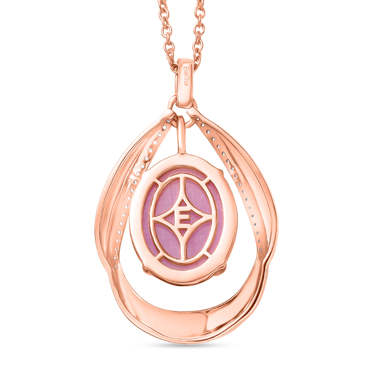 EVER TRUE Kunzit, Weißer Zirkon Schmuckset ca. 50 cm,Roségoldfarben, ca. 11.78 ct