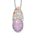 EVER TRUE Kunzit Schmuckset ca. 50 cm Nickelfreies Messing, Bicolor, ca. 11,41 ct.