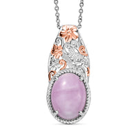 EVER TRUE Kunzit Schmuckset ca. 50 cm Nickelfreies Messing, Bicolor, ca. 11,41 ct.