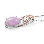 EVER TRUE Kunzit Schmuckset ca. 50 cm Nickelfreies Messing, Bicolor, ca. 11,41 ct.