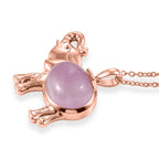 EVER TRUE Kunzit, Schwarzer Spinell Anhänger mit Kette, ca. 50 cm, Roségoldfarben, ca. 11.59 ct