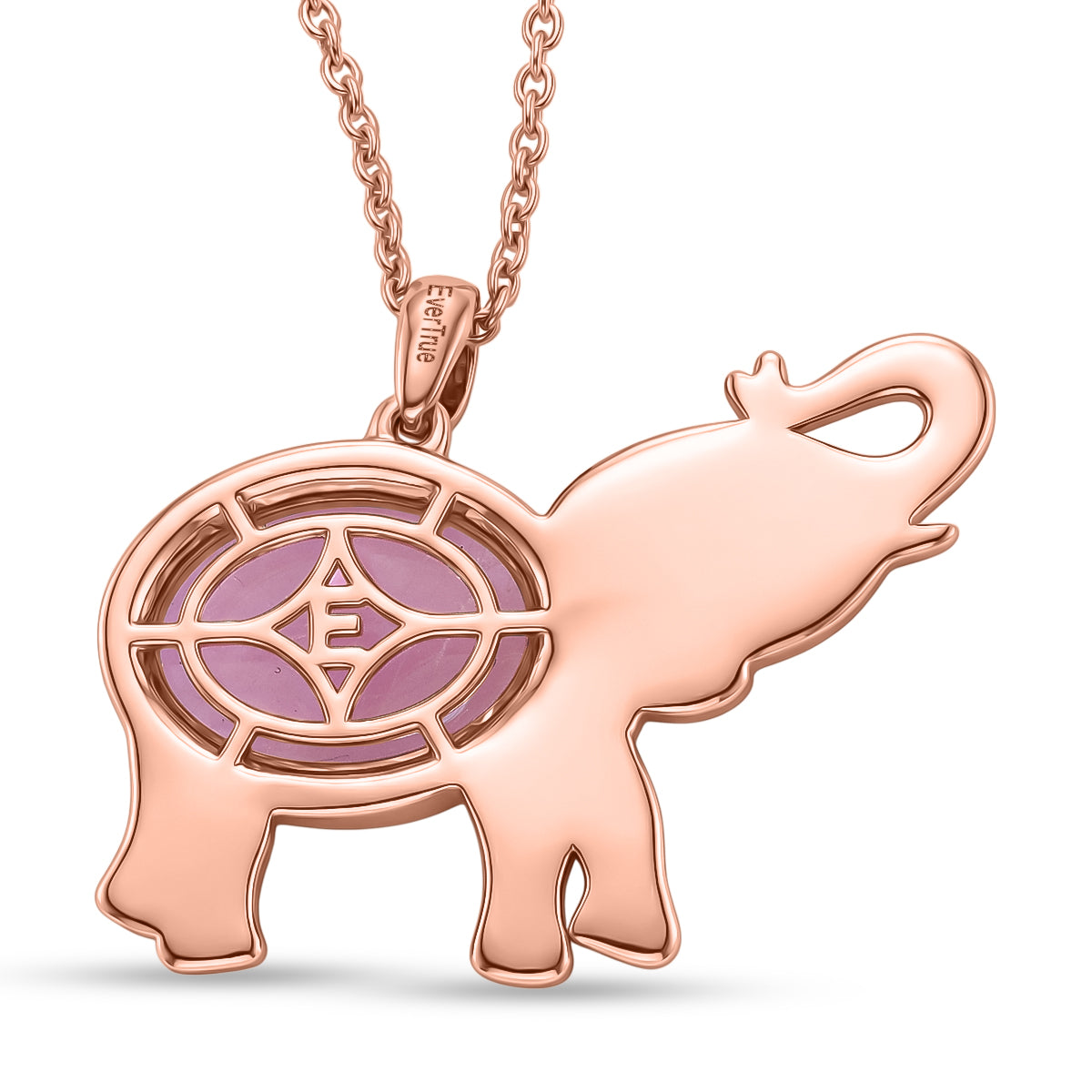 EVER TRUE Kunzit, Schwarzer Spinell Anhänger mit Kette, ca. 50 cm, Roségoldfarben, ca. 11.59 ct