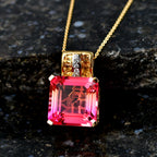D'Joy Sunset Quarz Triplette, Citrin Schmuckset ca. 50 cm 925 Silber 750 Gelbgold Vermeil ca. 12,60 ct.