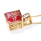 D'Joy Sunset Quarz Triplette, Citrin Schmuckset ca. 50 cm 925 Silber 750 Gelbgold Vermeil ca. 12,60 ct.
