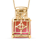 D'Joy Sunset Quarz Triplette, Citrin Schmuckset ca. 50 cm 925 Silber 750 Gelbgold Vermeil ca. 12,60 ct.