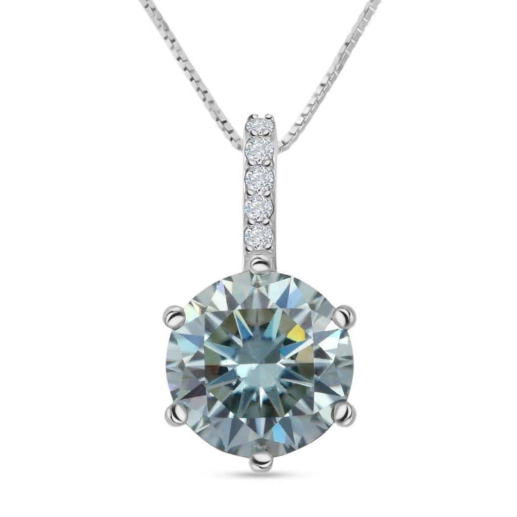 D'Joy Paraiba Moissanit, Moissanit Schmuckset ca. 50 cm 925 Silber rhodiniert ca. 3,54 ct.