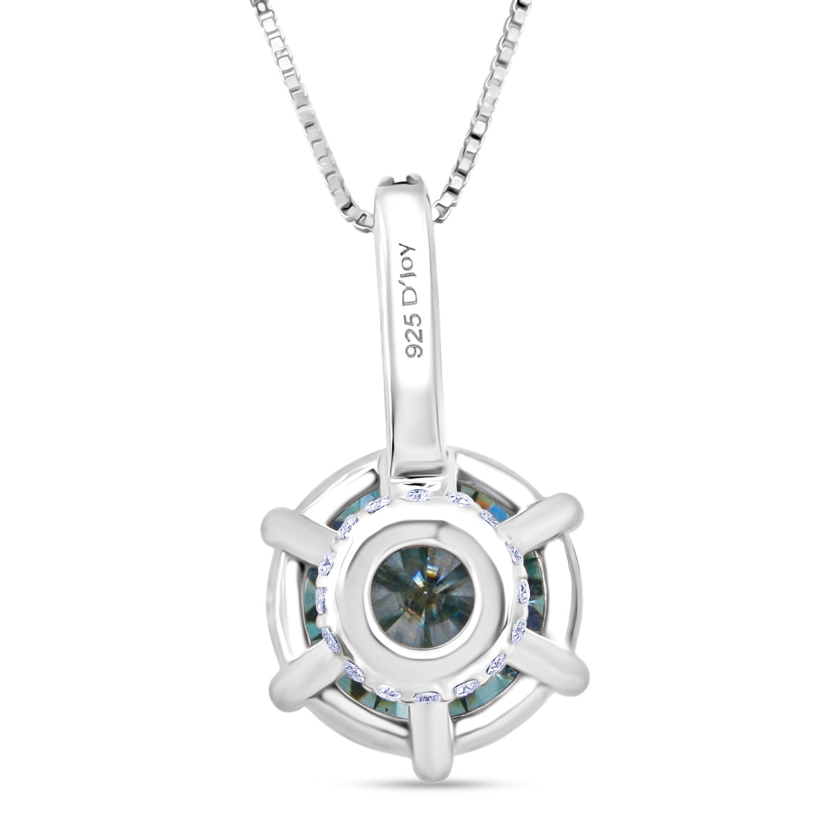 D'Joy Paraiba Moissanit, Moissanit Schmuckset ca. 50 cm 925 Silber rhodiniert ca. 3,54 ct.