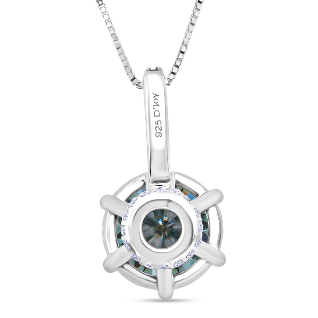 D'Joy Paraiba Moissanit, Moissanit Schmuckset ca. 50 cm 925 Silber rhodiniert ca. 3,54 ct.