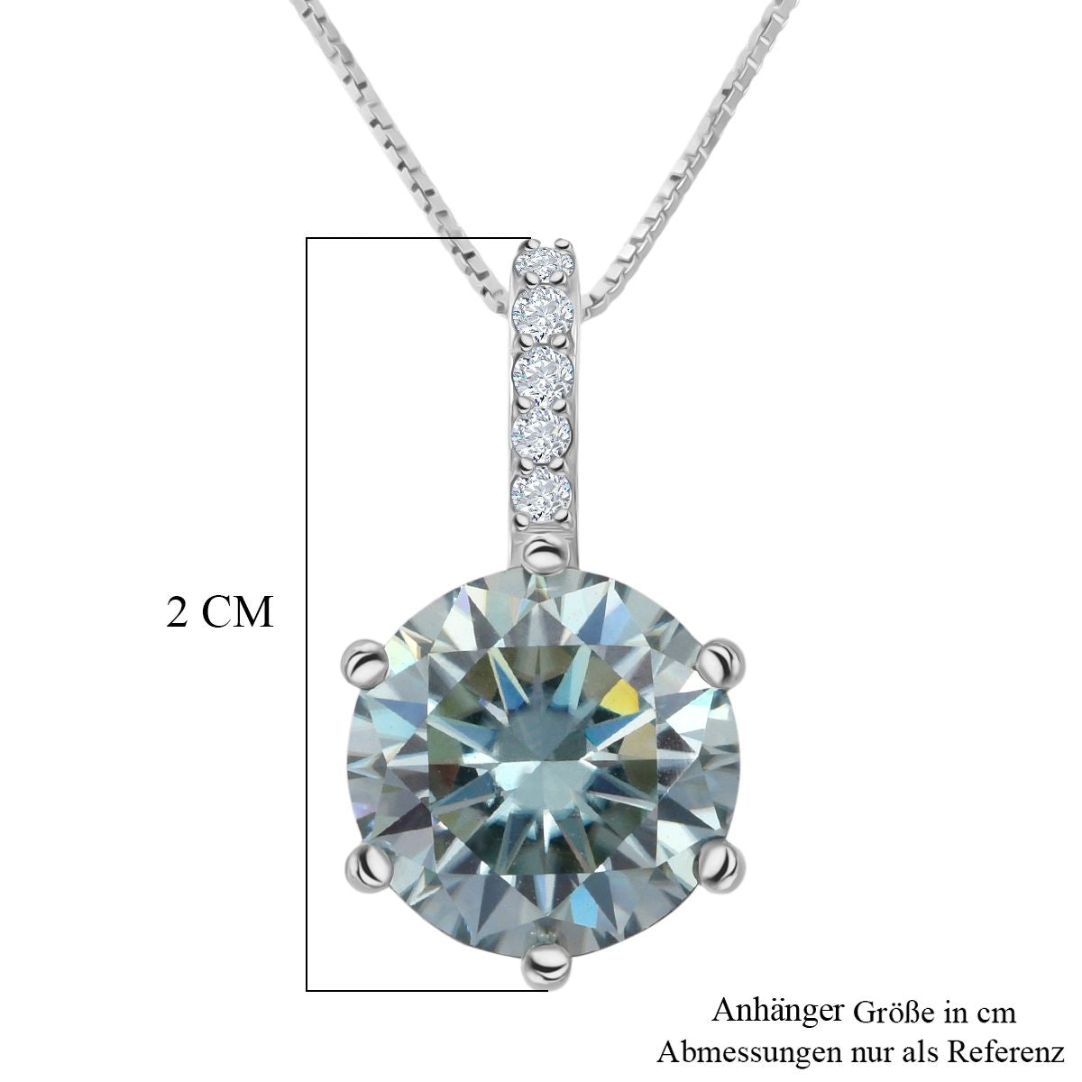 D'Joy Paraiba Moissanit, Moissanit Schmuckset ca. 50 cm 925 Silber rhodiniert ca. 3,54 ct.