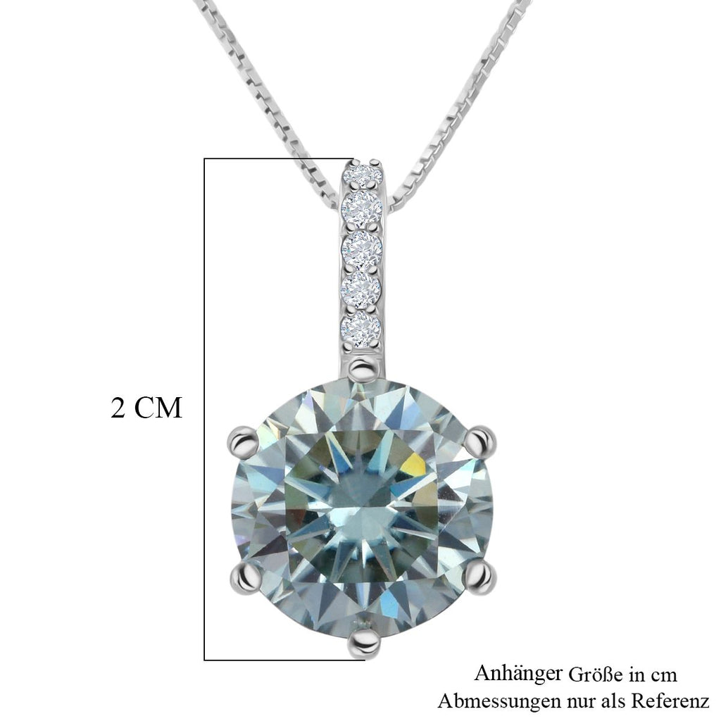 D'Joy Paraiba Moissanit, Moissanit Schmuckset ca. 50 cm 925 Silber rhodiniert ca. 3,54 ct.