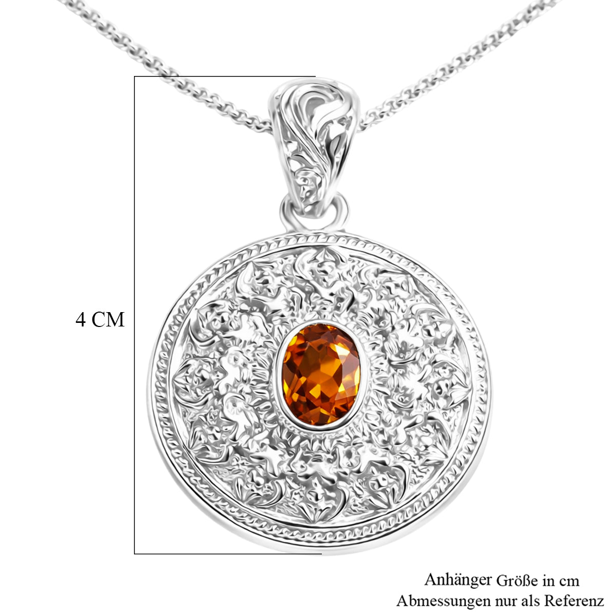 D'Joy Royal Bali AA Hessonit Granat Schmuckset ca. 50 cm 925 Silber ca. 1.50 ct