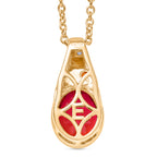 EVER TRUE Sunset Quarz Triplette, Salamanca Feueropal Anhänger, goldfarbenes nickelfreies Messing, 316L Edelstahlkette 50 cm ca. 2.91 ct