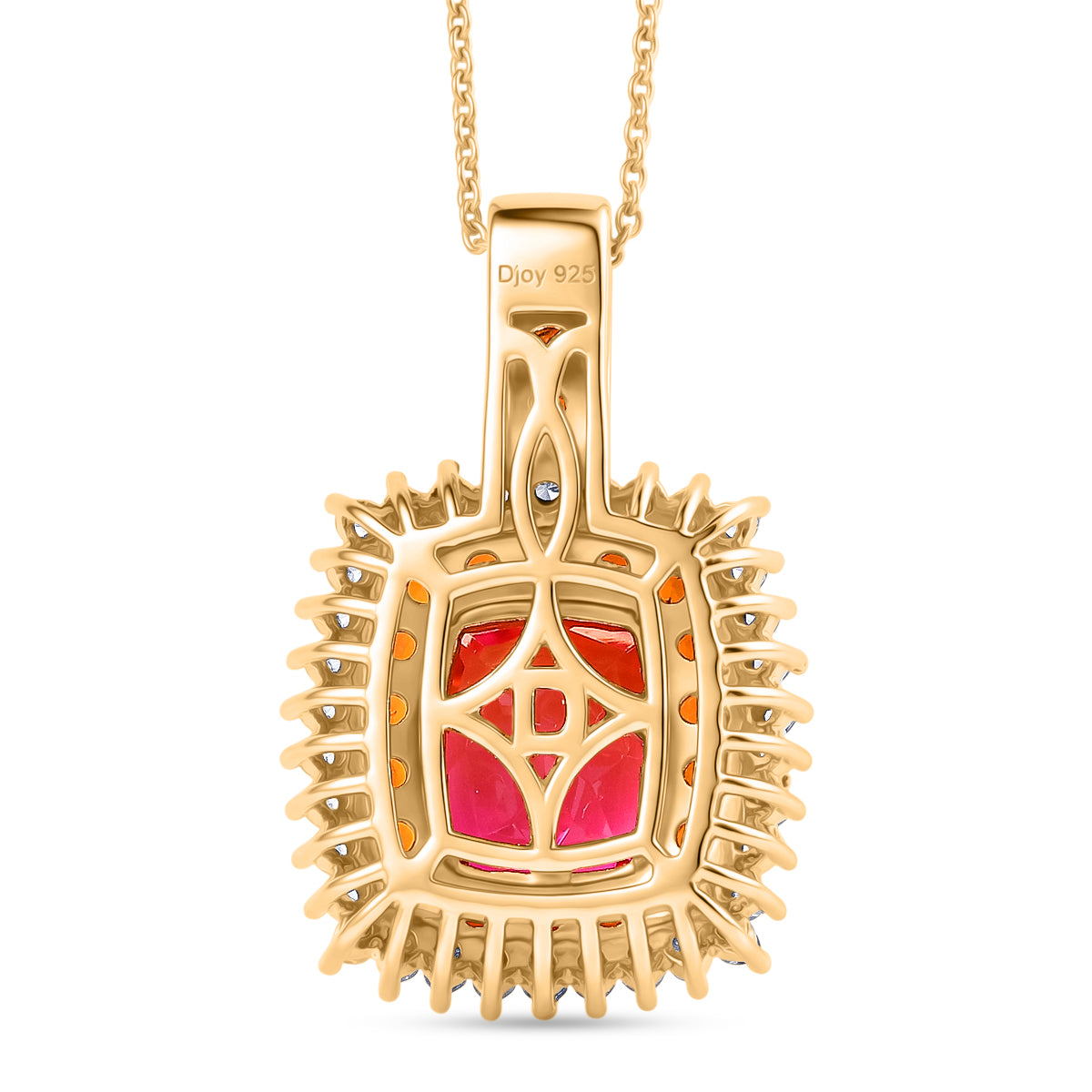 D'Joy Sunset Quarz Triplette, Salamanca Feueropal Schmuckset ca. 50 cm 925 Silber 750 Gelbgold Vermeil ca. 4,51 ct.