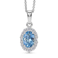 LUXORO AAA Santamaria Aquamarin, Weißer Diamant Schmuckset ca. 50 cm ca. 1,30 ct.