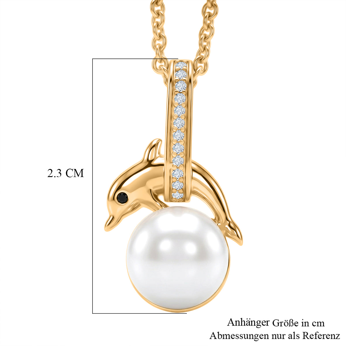EVER TRUE Süßwasser Perle (9-9.5 mm), Weißer Zirkon Schmuckset ca. 50 cm
